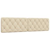 Poduszka na wezgłowie, kremowa, 200 cm, tkanina