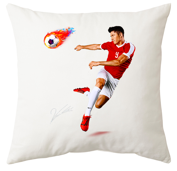 Poduszka Lewandowski z autografem zdjęcie 1