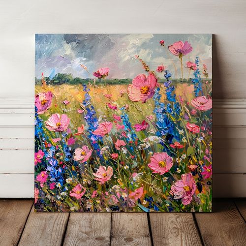 Obraz na płótnie kwiaty polne 100x100 cm na Arena.pl