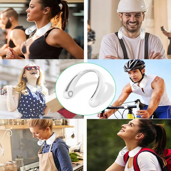 PRZENOŚNY WENTYLATOR WIATRAK NA SZYJĘ USB TRZY REGULOWANE PRĘDKOŚCI 3000mAh zdjęcie 12