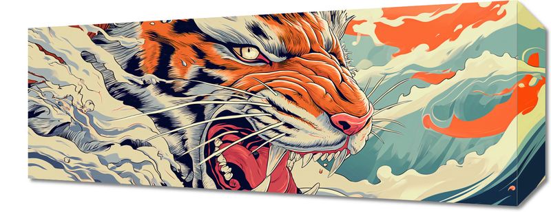 Obraz 50x20cm Tygrys Na Fali zdjęcie 1