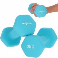 HANTELKI DO ĆWICZEŃ CIĘŻARKI 2X2 KG HANTLE ANTYPOŚLIZGOWE ZESTAW NA