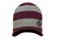 BROEL Credo czapka dla chłopca na jesień w pasy szara-bordo 44-46