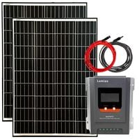 ZESTAW SOLARNY MONOKRYSTALICZNY KAMPER 2x100W 12V REGULATOR MPPT