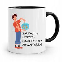 Dla Akwarysty Kubek Czarny Na Prezent Na Urodziny Z Nadrukiem Ze Zdjęciem