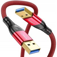 KABEL USB 3.0 0,5 M 5 Gbps HIGH SPEED CZERWONY USB 3.0 A na A