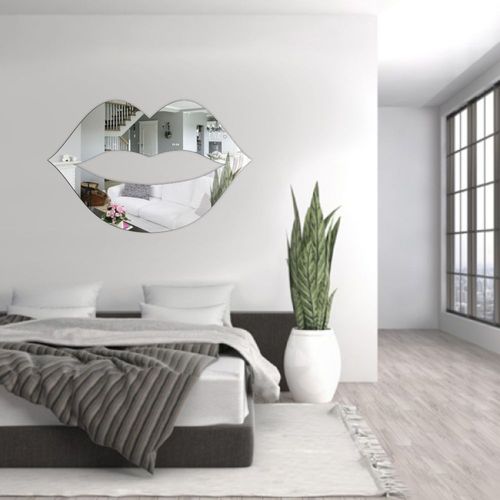 Dekoracyjne lustro akrylowe  Usta srebrne na Arena.pl