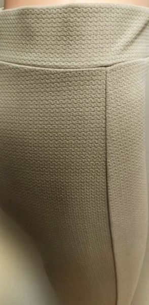 Spodnie damskie elastyczne HIT wzorek bawełna wysoki stan 2/3XL BEŻOWE zdjęcie 4