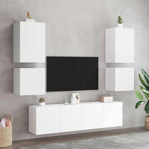 Ścienna szafka TV, biała, 40,5x30x40 cm na Arena.pl