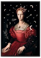 Plakat portret królowa selfie pop at 61x91 cm w czarnej ramie