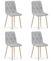 Krzesło jasnoszare tapicerowane do salonu LIBRA kuchni i jadalni x4