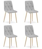 Krzesło jasnoszare tapicerowane do salonu LIBRA kuchni i jadalni x4