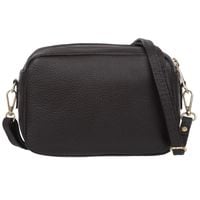 VERA PELLE torebka skórzana listonoszka z paskiem na ramię V486 c.brązowa