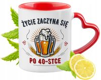 40 Urodziny Czerwony Z Uszkiem W Kształcie Serca Na Prezent