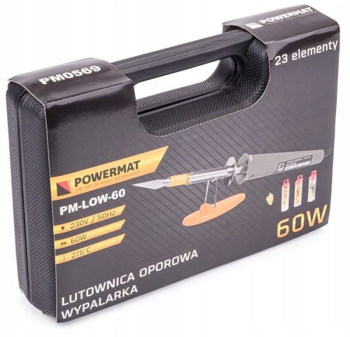 LUTOWNICA 60W WYPALARKA DO DREWNA PIROGRAF 23 ELEMENTY PM0569 na Arena.pl