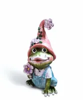 FIGURKA OZDOBA - ŻABA ŻABCIA Z KWIATKIEM