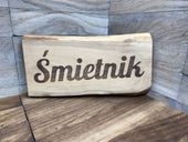 Drewniana tablica szyld ŚMIETNIK