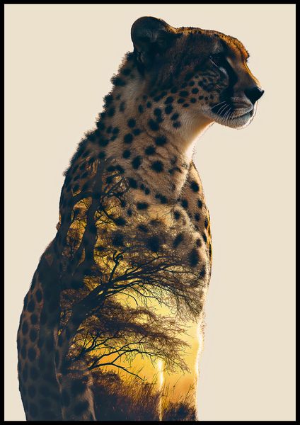 Plakat 70x100cm Gepard Duch Sawanny zdjęcie 2