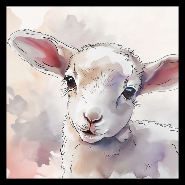 Plakat 40x40cm Mała Owieczka zdjęcie 2