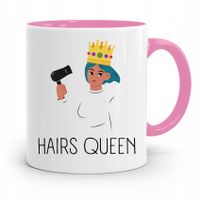 Kubek Różowy Dla Fryzjera Best Hairs Queen Prezent Z Nadrukiem Ze Zdjęciem
