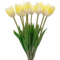 TULIPANY SILIKONOWE 44 cm TULIPAN SILIKONOWY BIAŁY ŻÓŁTY SZTUCZNE KWIATY