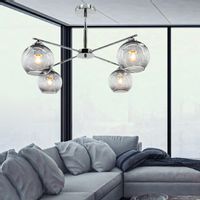 Modernistyczna LAMPA sufitowa 1859/4 8C Elem szklana OPRAWA loftowa chrom