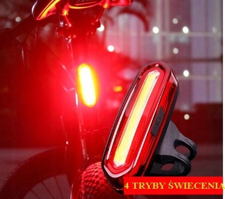 Tylna lampka latarka rowerowa czerwone światło LED AQY SPECTER USB TYP C na Arena.pl