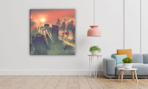 OBRAZ NA PŁÓTNIE 062 Miasto przyszłości 60x60cm na Arena.pl