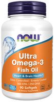 NOW Foods Ultra Omega-3 Kwasy EPA 500mg DHA 250mg Olej Rybi 1000mg 90 gels