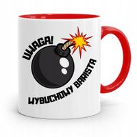 Dla Baristy Baristki Kawiarki Kubek Czerwony Z Nadrukiem Ze Zdjęciem