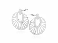 DELIKATNE RODOWANE SREBRNE KOLCZYKI WKRĘTKI AŻUROWE KOŁA KÓŁKA KÓŁECZKA