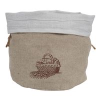 Lniany Chlebak z Podszewką i Haftem – Worek Sakwa na Pieczywo