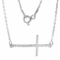 SREBRNY NASZYJNIK GWIAZD KRZYŻ Z CYRKONIAMI CELEBRYTKA PRÓBA SREBRA 925