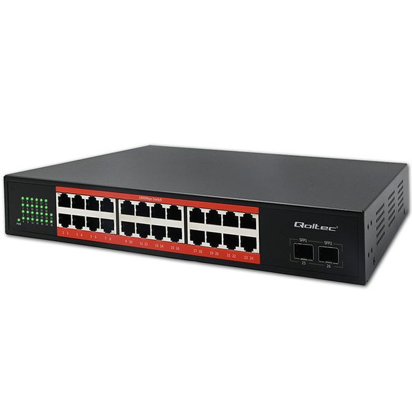 Qoltec SWITCH Gigabit Ethernet PoE 24xRJ45 1000Mb/s zdjęcie 10
