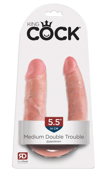 King Cock U-Shaped Medium Podwójne dildo zdjęcie 1