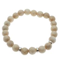 Bransoletka - Jadeit fasetowane kulki i srebro na gumce