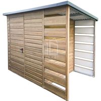 Schowek domek ogrodowy 2x2m + wiata 0,8m drzwi winchester ID668