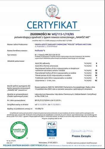 Nawóz POLIFOSKA 6 oryginał 25kg IDEALNY TRAWNIK 6-20-30(7) WIOSNA na Arena.pl