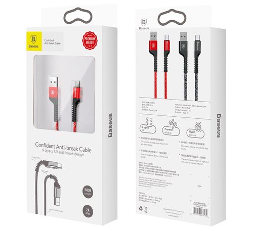 Kabel USB Type-C Baseus Anti-break 2A 150cm czerwony na Arena.pl