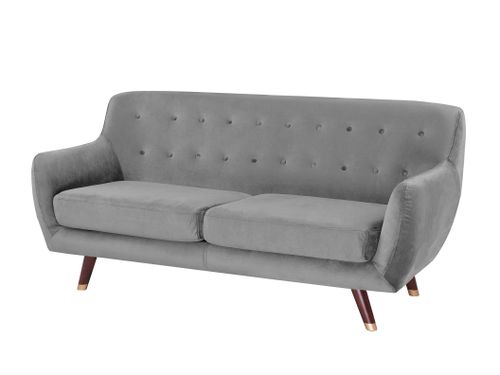 Sofa 3-osobowa welurowa szara BODO na Arena.pl