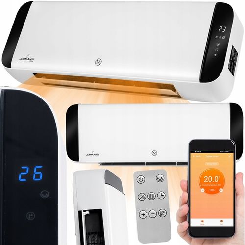 KURTYNA POWIETRZNA TERMOWENTYLATOR GRZEJNIK ELEKTRYCZNY 2000W PILOT + Wi-Fi na Arena.pl