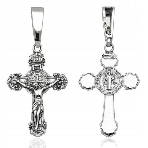 Krzyżyk srebrny duży św.benedykt pr.925 na Arena.pl