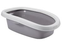 Szara kuweta z profilowaną ramką dla kota 58x39x17cm Stefanplast Sprint 20