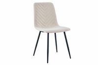 Krzesło tapicerowane Nova beżowe velvet z czarnymi nogami do jadalni