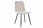 Krzesło tapicerowane Nova beżowe velvet z czarnymi nogami do jadalni