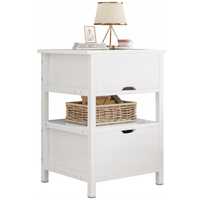 Szafka nocna biała z 2 szufladami nowoczesna loft stolik do sypialni 45 cm
