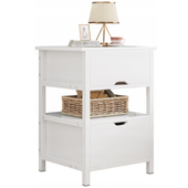 Biała szafka nocna praktyczna z 2 szufladami loft 45 cm