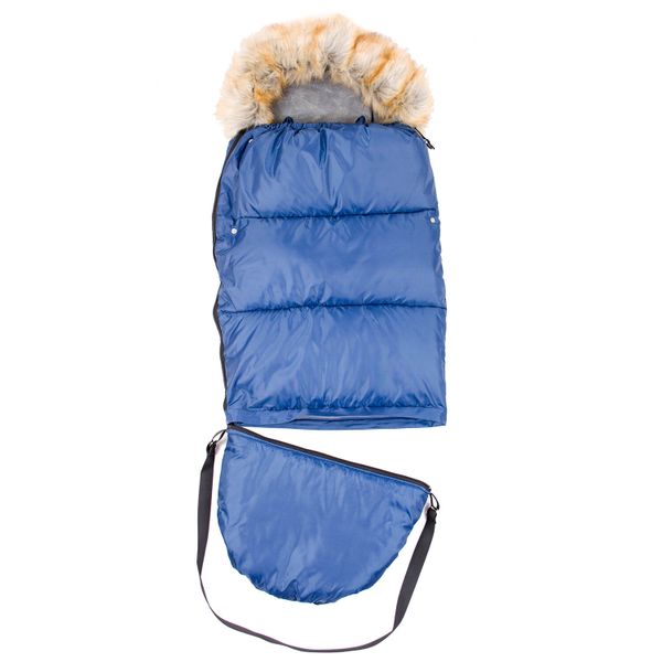 Śpiworek z futerkiem do wózka granatowy + torba + pokrowiec STARKY zdjęcie 6