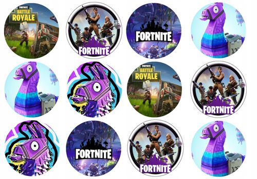 OPŁATEK na BABECZKI MUFFINKI zestaw na urodziny 12szt. - FORTNITE GRY na Arena.pl