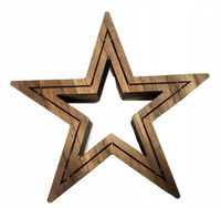 GWIAZDA BRĄZOWA DREWNIANA linia podświetlana 10led 34cm dekoracja